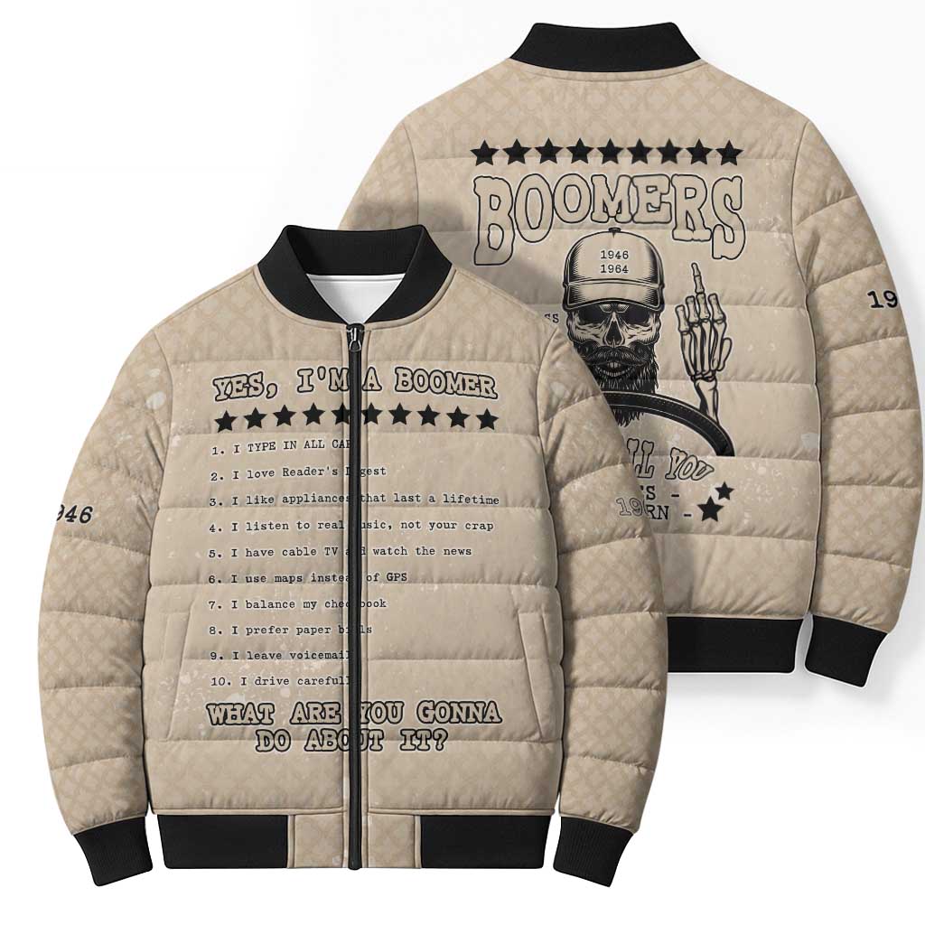 Baby Boomers Bomber Puffer Jacket The Badass Generation Retro Style - Wonder Print Shop