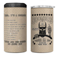 Baby Boomers 4 in 1 Can Cooler Tumbler The Badass Generation Retro Style - Wonder Print Shop