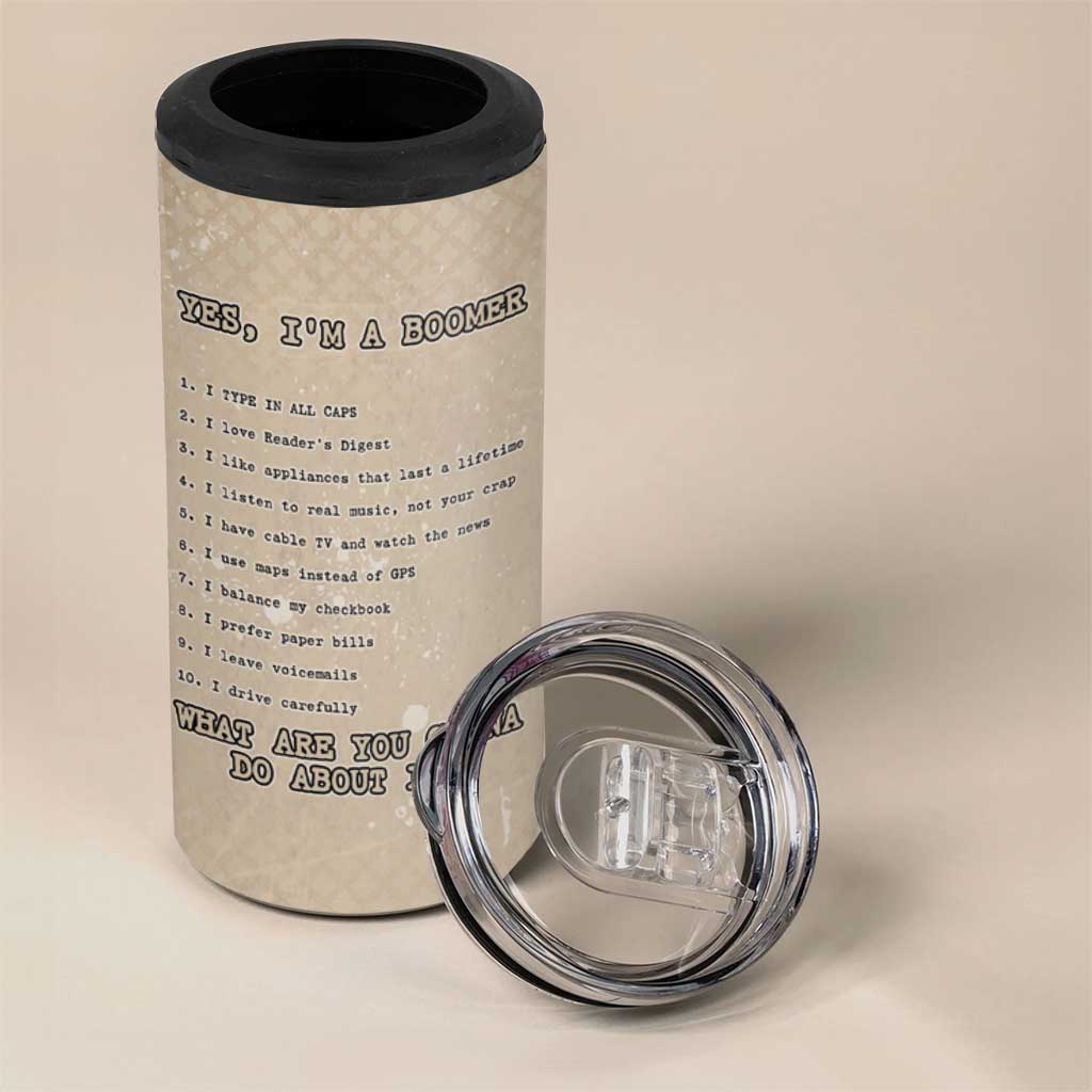 Baby Boomers 4 in 1 Can Cooler Tumbler The Badass Generation Retro Style - Wonder Print Shop