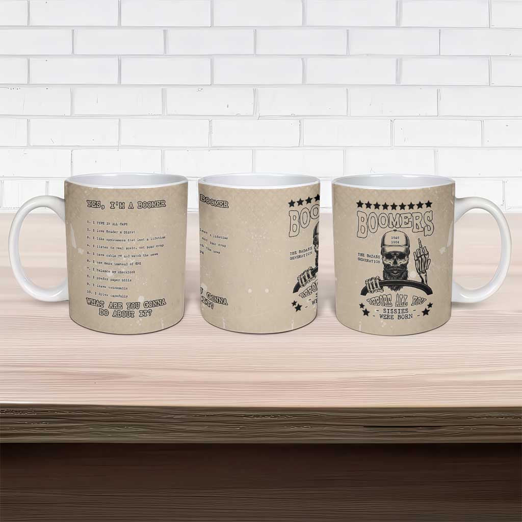 Baby Boomers Ceramic Mug The Badass Generation Retro Style - Wonder Print Shop