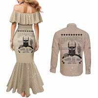 Baby Boomers Couples Matching Mermaid Dress and Long Sleeve Button Shirt The Badass Generation Retro Style - Wonder Print Shop