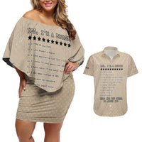 Baby Boomers Couples Matching Off Shoulder Short Dress and Hawaiian Shirt The Badass Generation Retro Style - Wonder Print Shop