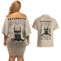 Baby Boomers Couples Matching Off Shoulder Short Dress and Hawaiian Shirt The Badass Generation Retro Style - Wonder Print Shop