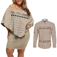 Baby Boomers Couples Matching Off Shoulder Short Dress and Long Sleeve Button Shirt The Badass Generation Retro Style - Wonder Print Shop