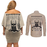 Baby Boomers Couples Matching Off Shoulder Short Dress and Long Sleeve Button Shirt The Badass Generation Retro Style - Wonder Print Shop
