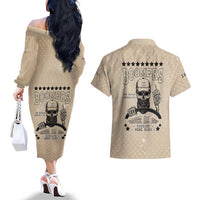 Baby Boomers Couples Matching Off The Shoulder Long Sleeve Dress and Hawaiian Shirt The Badass Generation Retro Style - Wonder Print Shop
