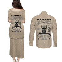 Baby Boomers Couples Matching Puletasi and Long Sleeve Button Shirt The Badass Generation Retro Style - Wonder Print Shop