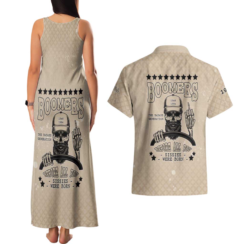 Baby Boomers Couples Matching Tank Maxi Dress and Hawaiian Shirt The Badass Generation Retro Style - Wonder Print Shop