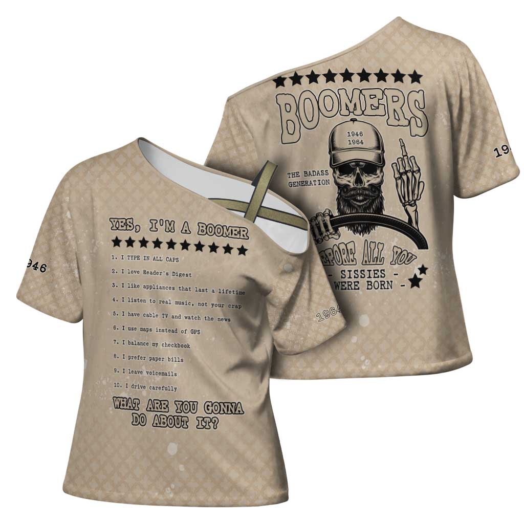 Baby Boomers Cross Shoulder Shirt The Badass Generation Retro Style - Wonder Print Shop
