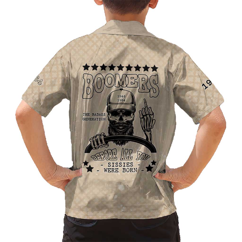 Baby Boomers Family Matching Long Sleeve Bodycon Dress and Hawaiian Shirt The Badass Generation Retro Style - Wonder Print Shop