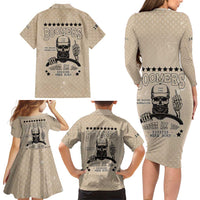 Baby Boomers Family Matching Long Sleeve Bodycon Dress and Hawaiian Shirt The Badass Generation Retro Style - Wonder Print Shop