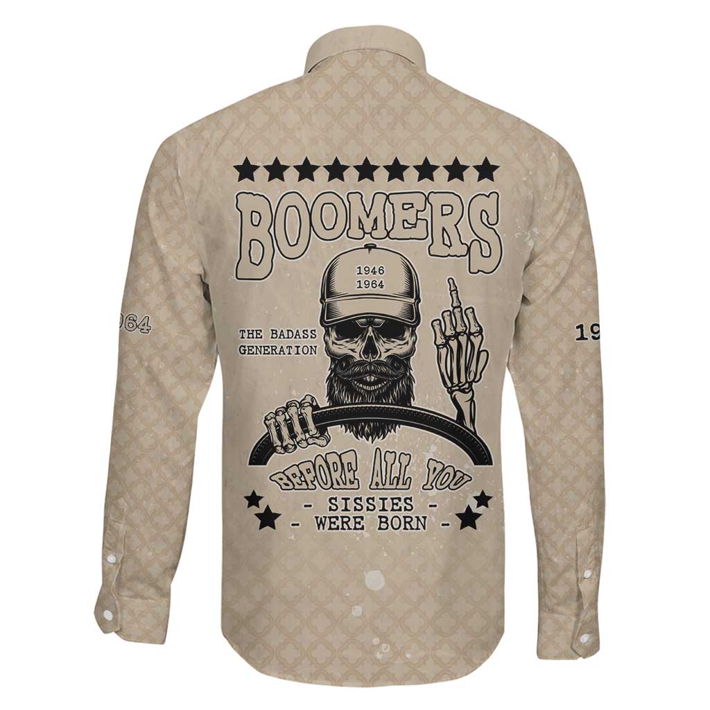 Baby Boomers Family Matching Long Sleeve Bodycon Dress and Hawaiian Shirt The Badass Generation Retro Style - Wonder Print Shop