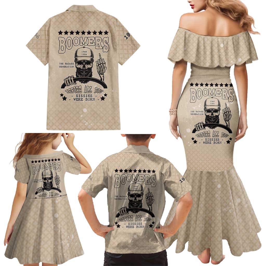 Baby Boomers Family Matching Mermaid Dress and Hawaiian Shirt The Badass Generation Retro Style - Wonder Print Shop