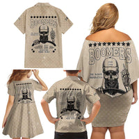 Baby Boomers Family Matching Off Shoulder Short Dress and Hawaiian Shirt The Badass Generation Retro Style - Wonder Print Shop