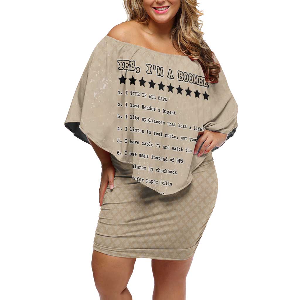 Baby Boomers Family Matching Off Shoulder Short Dress and Hawaiian Shirt The Badass Generation Retro Style - Wonder Print Shop