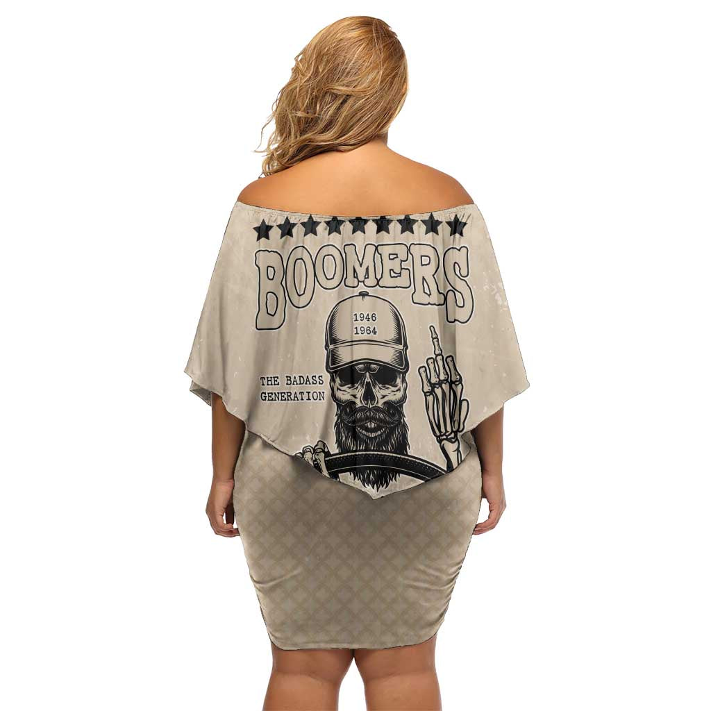 Baby Boomers Family Matching Off Shoulder Short Dress and Hawaiian Shirt The Badass Generation Retro Style - Wonder Print Shop