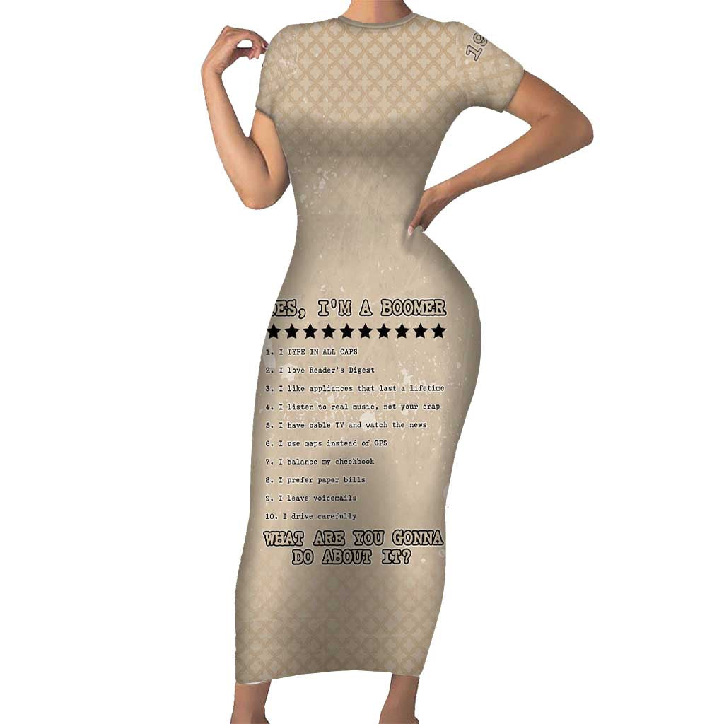 Baby Boomers Family Matching Short Sleeve Bodycon Dress and Hawaiian Shirt The Badass Generation Retro Style - Wonder Print Shop