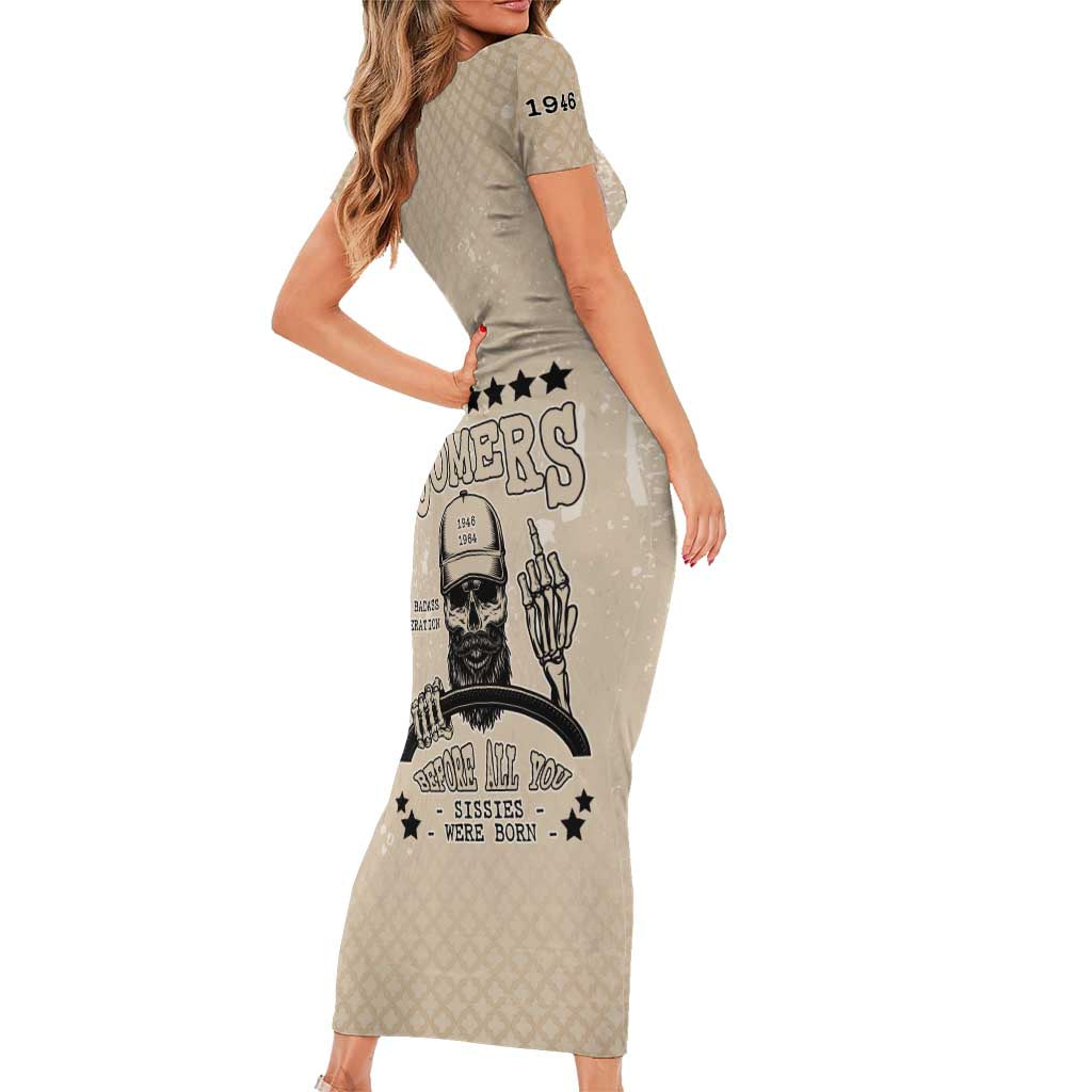 Baby Boomers Family Matching Short Sleeve Bodycon Dress and Hawaiian Shirt The Badass Generation Retro Style - Wonder Print Shop