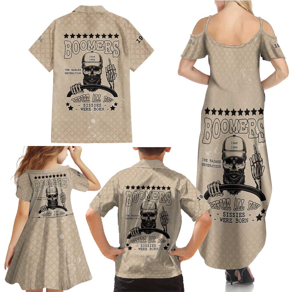 Baby Boomers Family Matching Summer Maxi Dress and Hawaiian Shirt The Badass Generation Retro Style - Wonder Print Shop