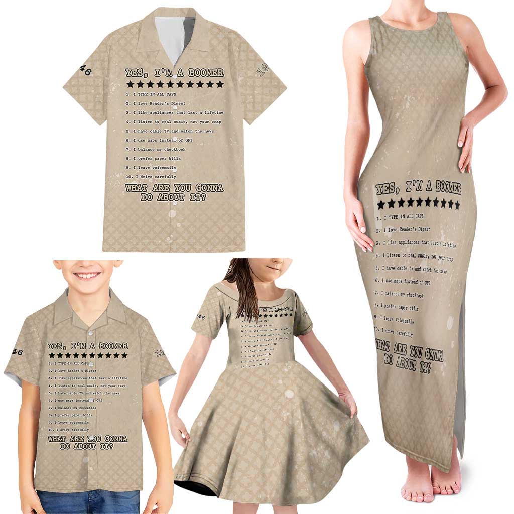 Baby Boomers Family Matching Tank Maxi Dress and Hawaiian Shirt The Badass Generation Retro Style - Wonder Print Shop