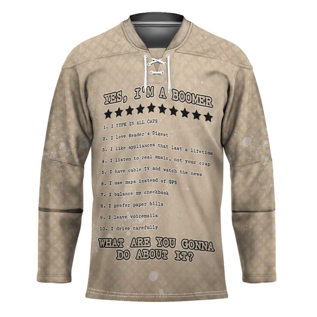 Baby Boomers Hockey Jersey The Badass Generation Retro Style - Wonder Print Shop