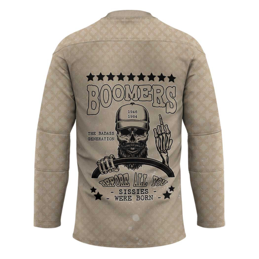 Baby Boomers Hockey Jersey The Badass Generation Retro Style - Wonder Print Shop