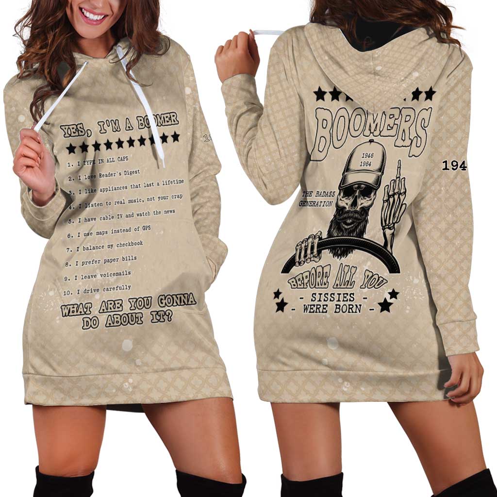 Baby Boomers Hoodie Dress The Badass Generation Retro Style - Wonder Print Shop