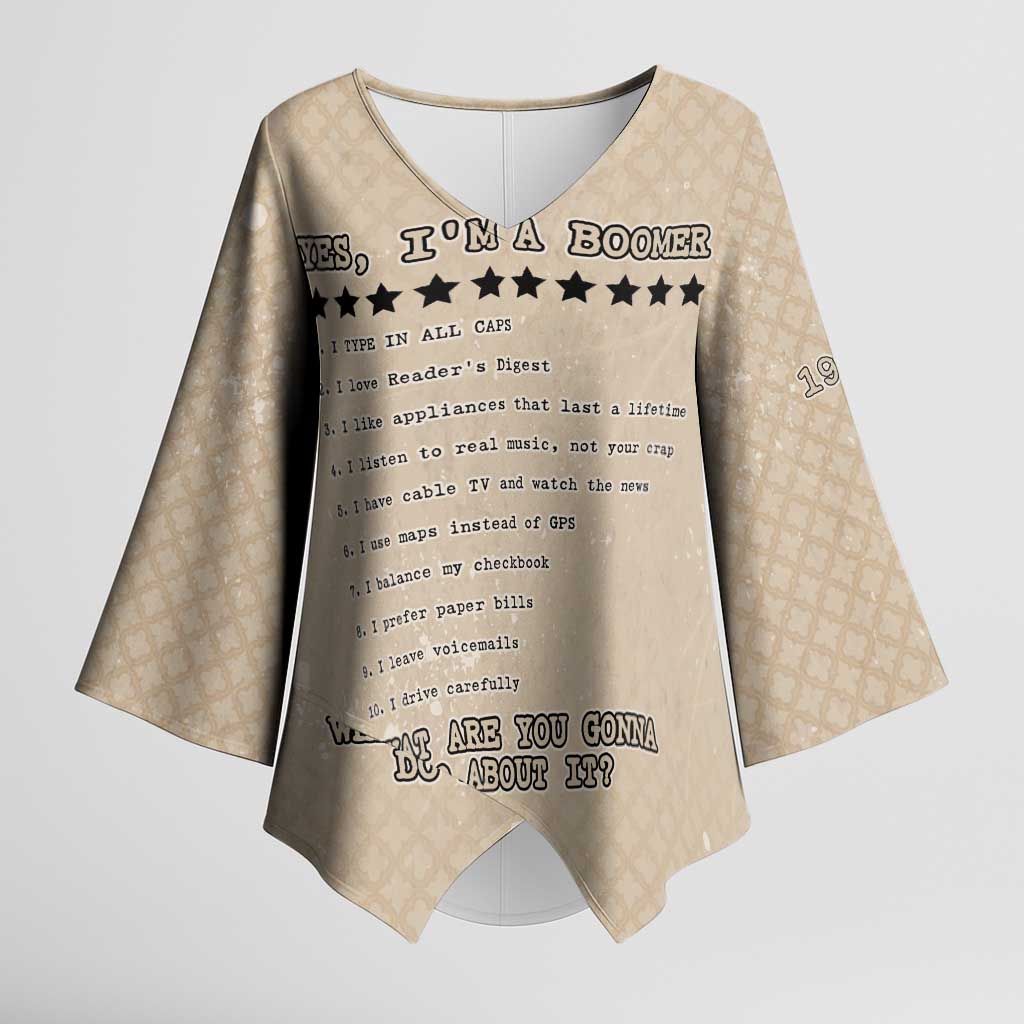 Baby Boomers Kimono Sleeve Blouse The Badass Generation Retro Style - Wonder Print Shop