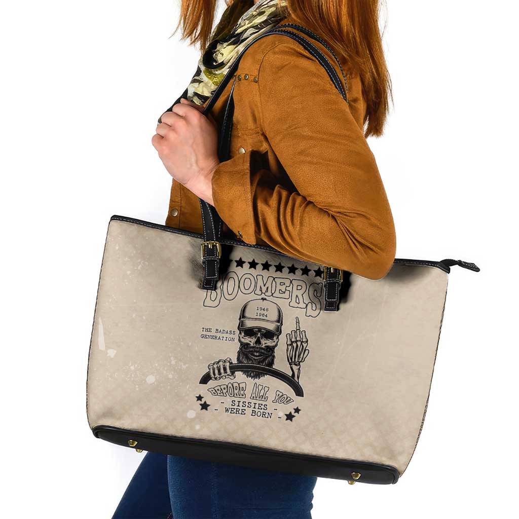Baby Boomers Leather Tote Bag The Badass Generation Retro Style - Wonder Print Shop