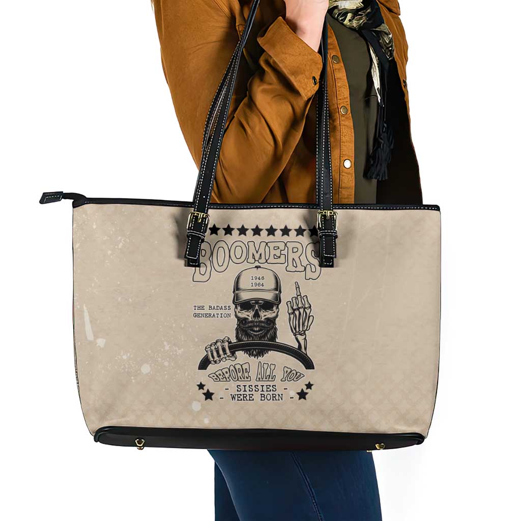 Baby Boomers Leather Tote Bag The Badass Generation Retro Style - Wonder Print Shop