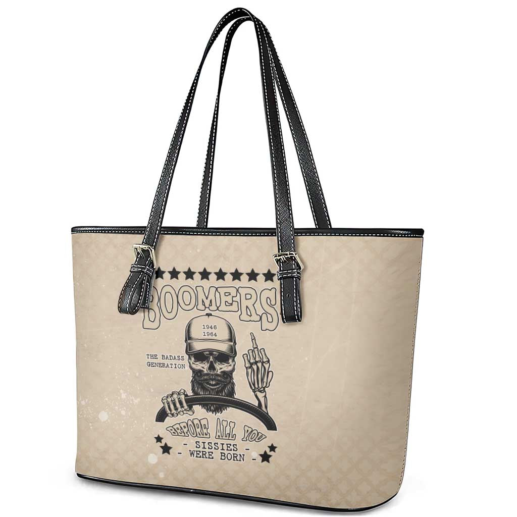 Baby Boomers Leather Tote Bag The Badass Generation Retro Style - Wonder Print Shop