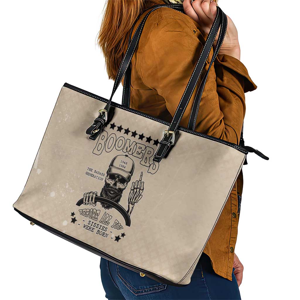 Baby Boomers Leather Tote Bag The Badass Generation Retro Style - Wonder Print Shop