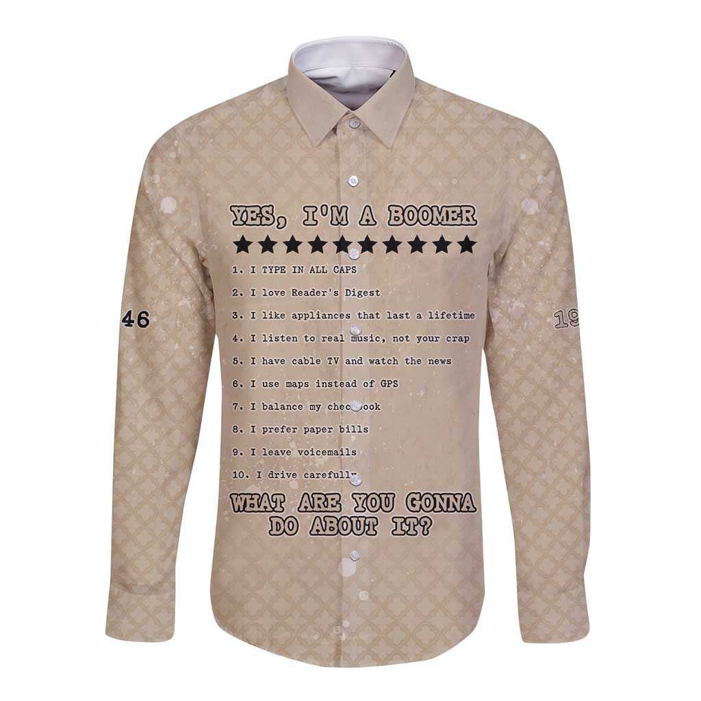 Baby Boomers Long Sleeve Button Shirt The Badass Generation Retro Style - Wonder Print Shop