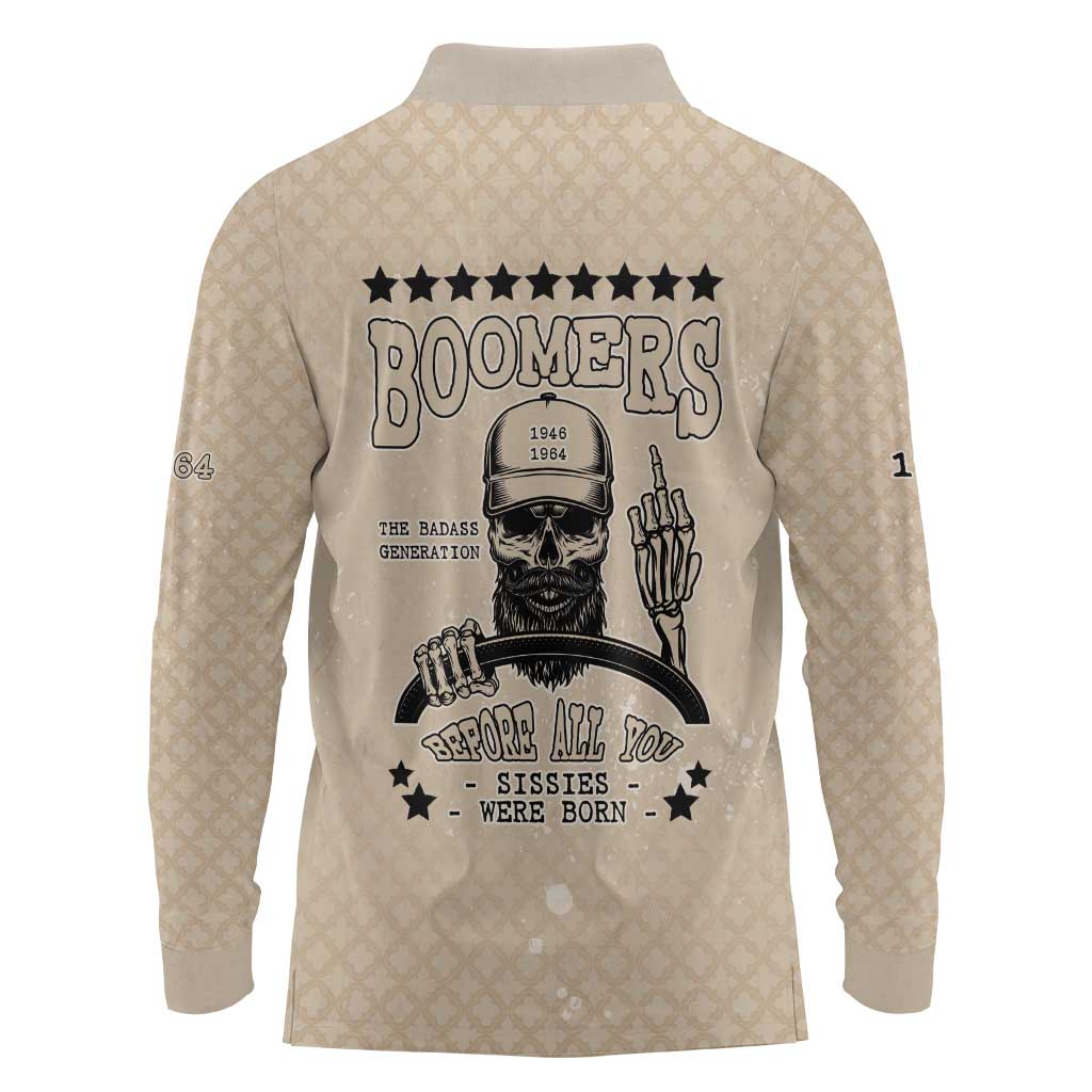 Baby Boomers Long Sleeve Polo Shirt The Badass Generation Retro Style - Wonder Print Shop