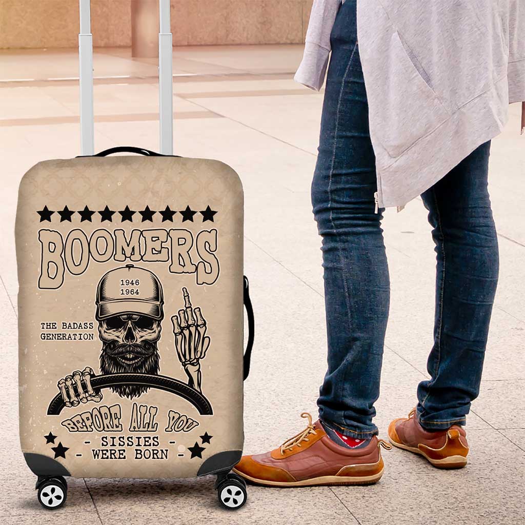 Baby Boomers Luggage Cover The Badass Generation Retro Style - Wonder Print Shop
