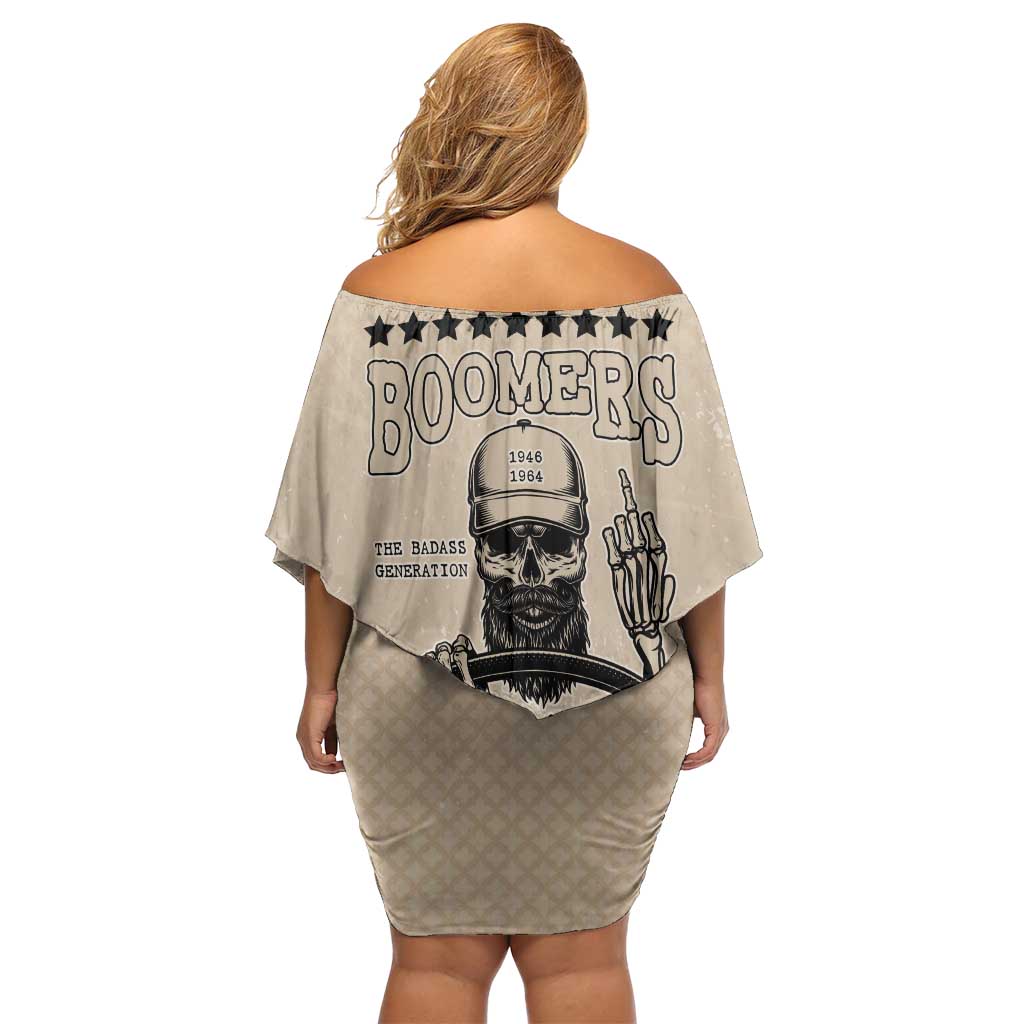 Baby Boomers Off Shoulder Short Dress The Badass Generation Retro Style - Wonder Print Shop