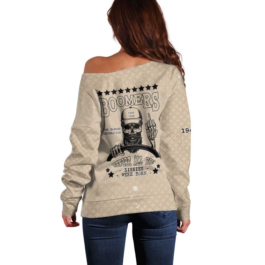 Baby Boomers Off Shoulder Sweater The Badass Generation Retro Style - Wonder Print Shop