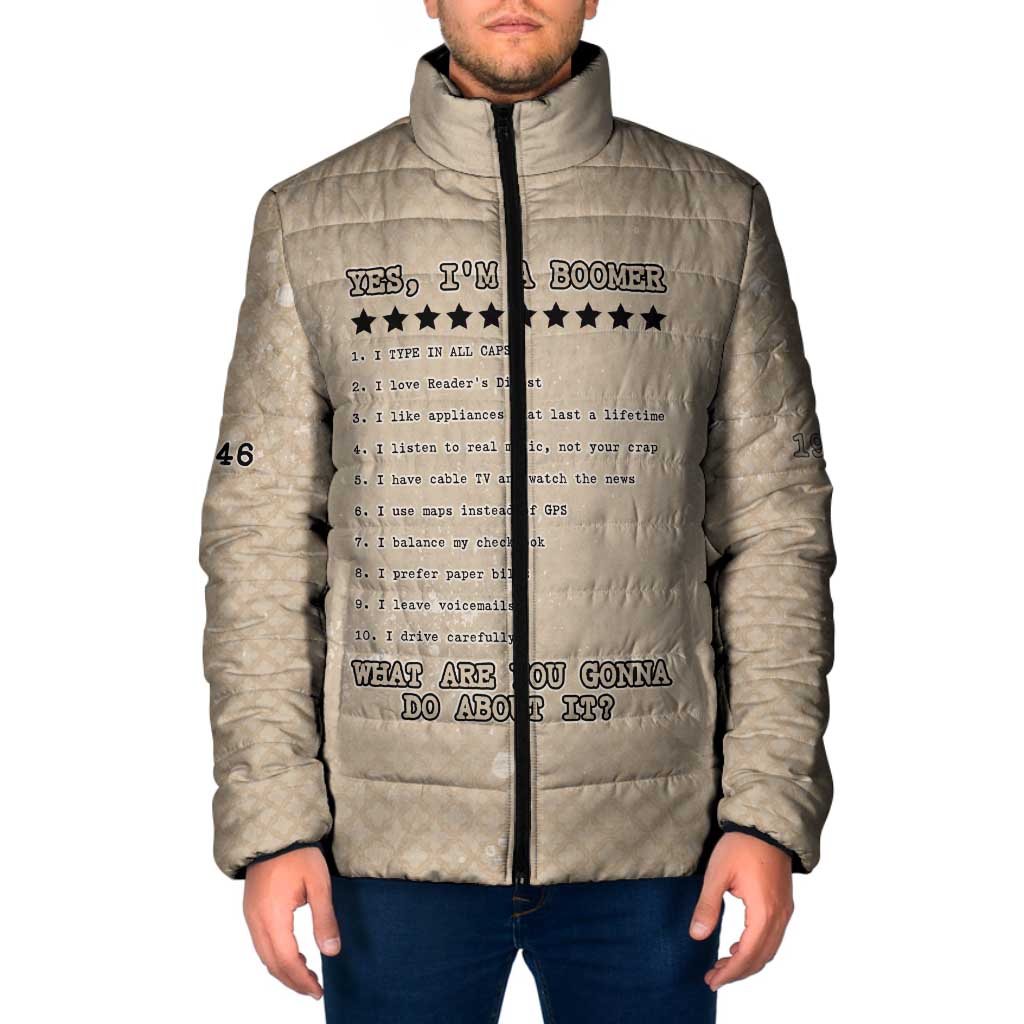 Baby Boomers Padded Jacket The Badass Generation Retro Style - Wonder Print Shop