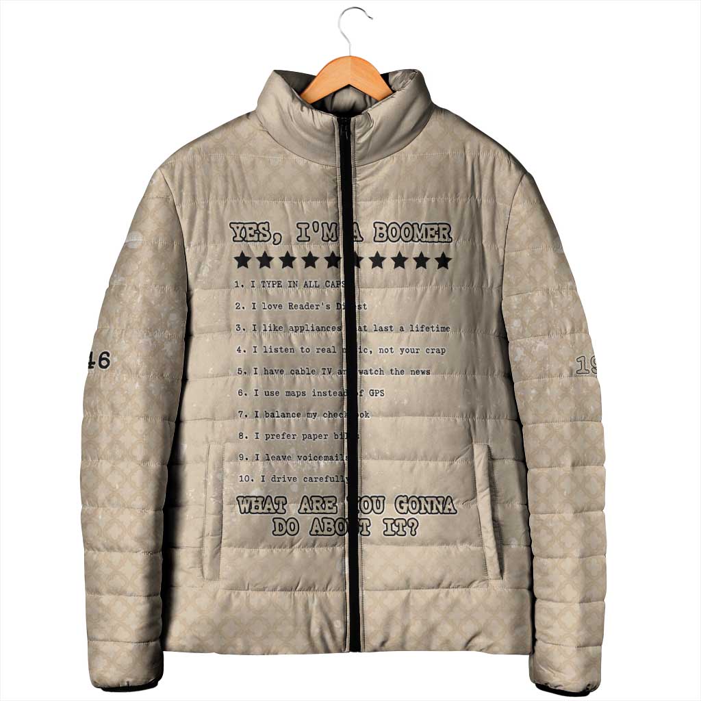 Baby Boomers Padded Jacket The Badass Generation Retro Style - Wonder Print Shop