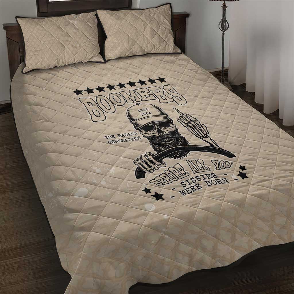 Baby Boomers Quilt Bed Set The Badass Generation Retro Style - Wonder Print Shop