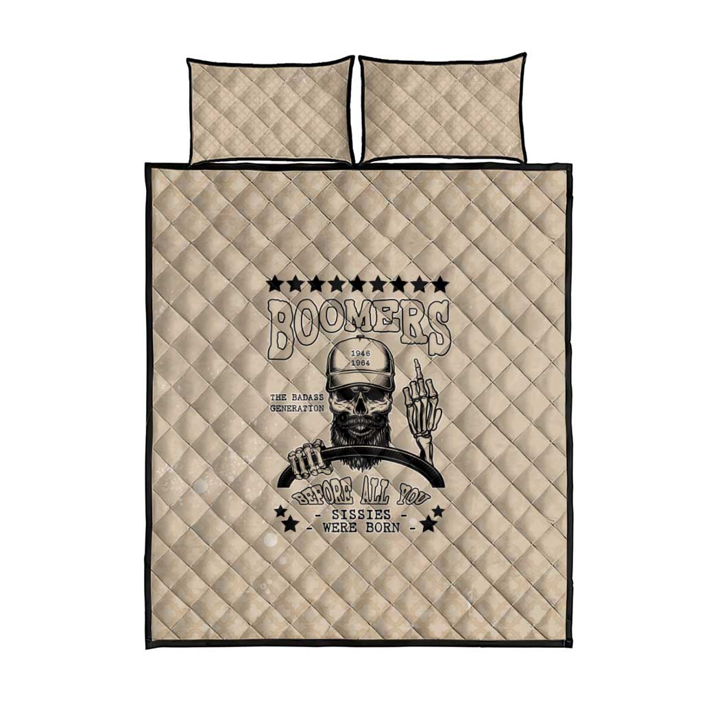 Baby Boomers Quilt Bed Set The Badass Generation Retro Style - Wonder Print Shop