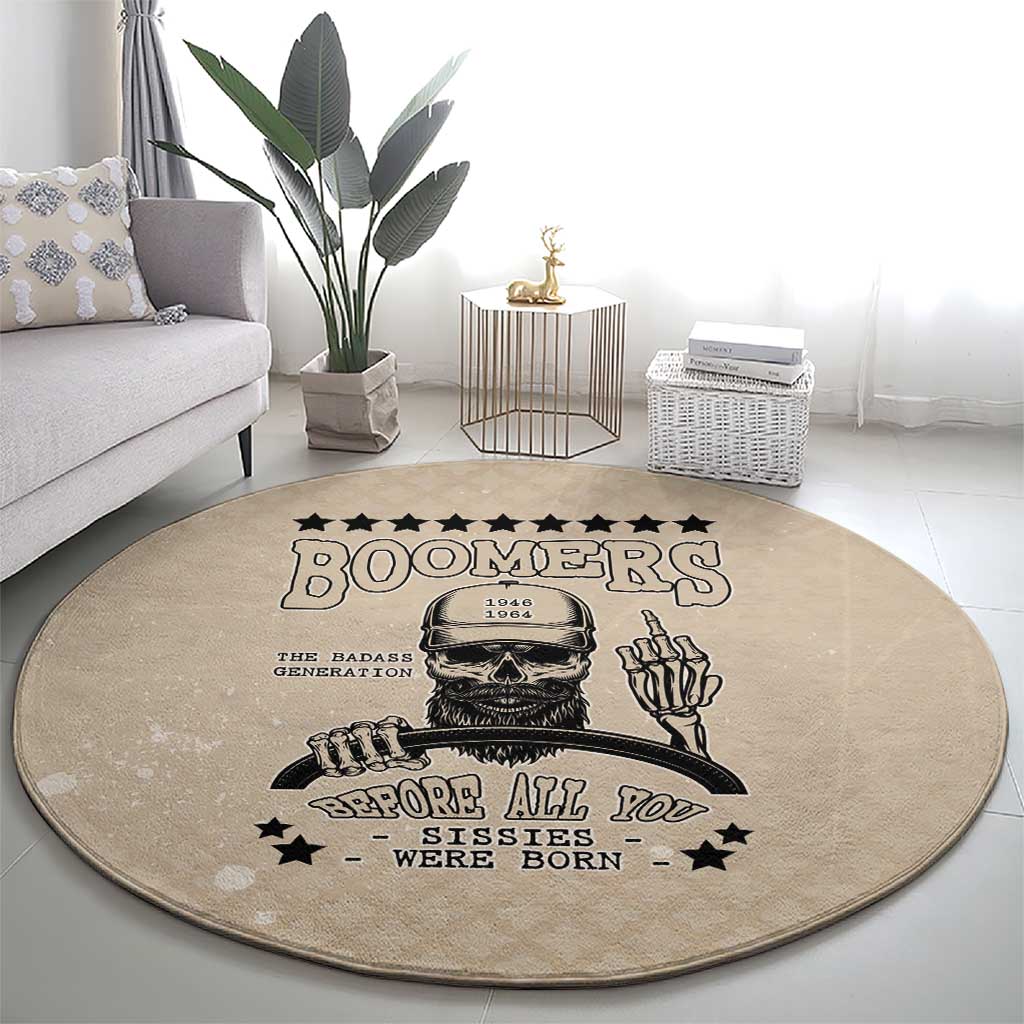 Baby Boomers Round Carpet The Badass Generation Retro Style - Wonder Print Shop