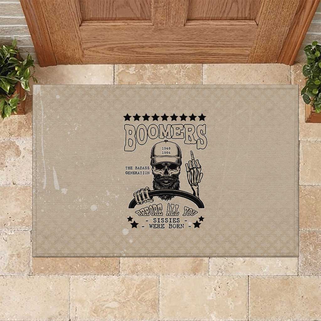 Baby Boomers Rubber Doormat The Badass Generation Retro Style - Wonder Print Shop