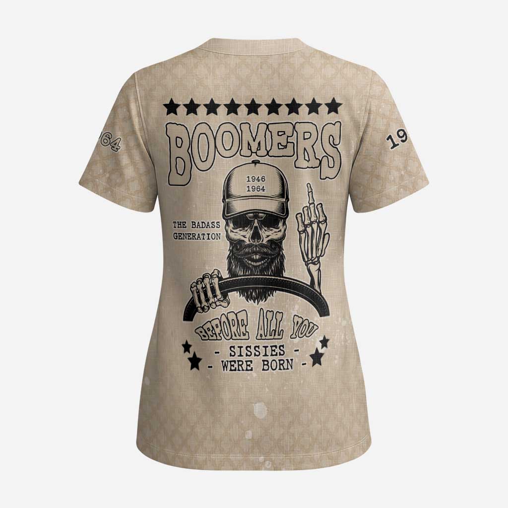 Baby Boomers Scrub Top The Badass Generation Retro Style - Wonder Print Shop