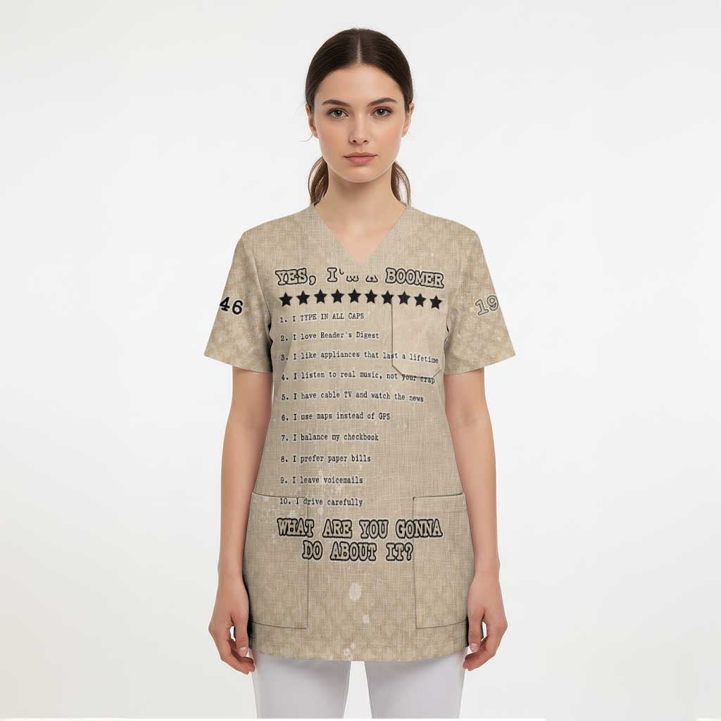 Baby Boomers Scrub Top The Badass Generation Retro Style - Wonder Print Shop