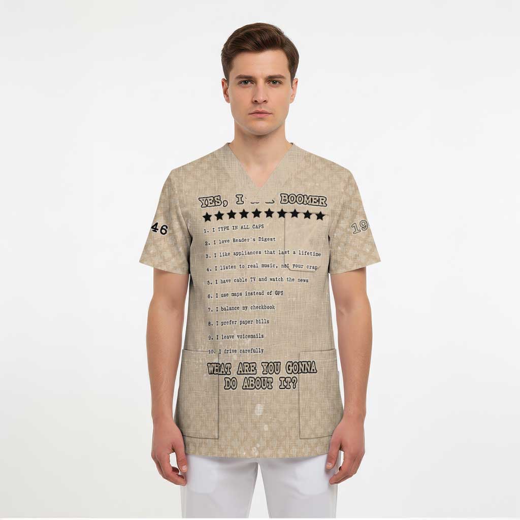 Baby Boomers Scrub Top The Badass Generation Retro Style - Wonder Print Shop
