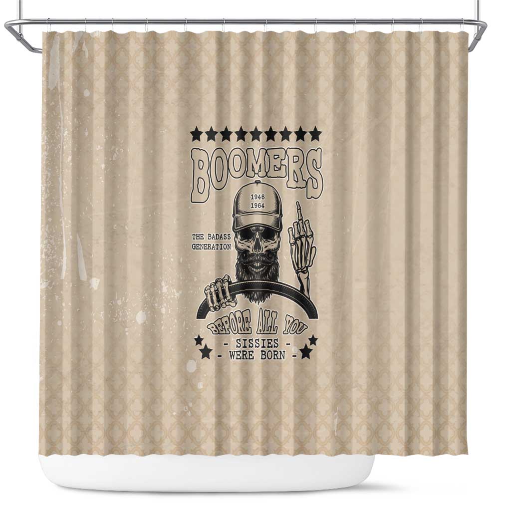 Baby Boomers Shower Curtain The Badass Generation Retro Style - Wonder Print Shop