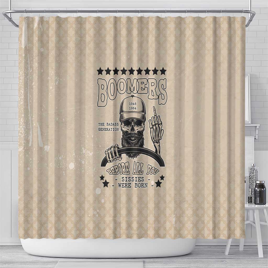 Baby Boomers Shower Curtain The Badass Generation Retro Style - Wonder Print Shop