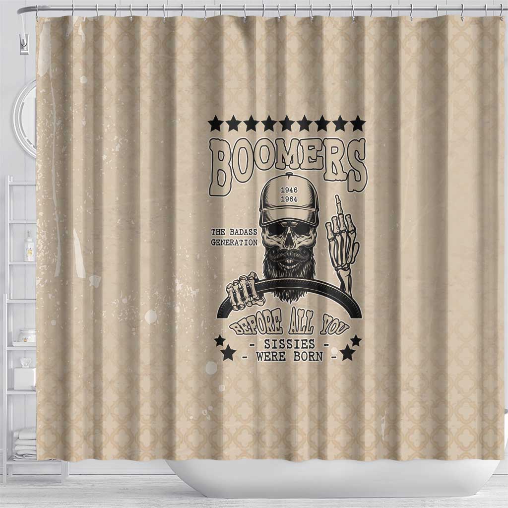 Baby Boomers Shower Curtain The Badass Generation Retro Style - Wonder Print Shop