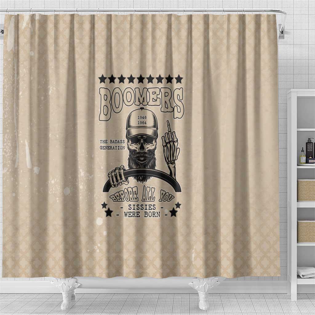 Baby Boomers Shower Curtain The Badass Generation Retro Style - Wonder Print Shop